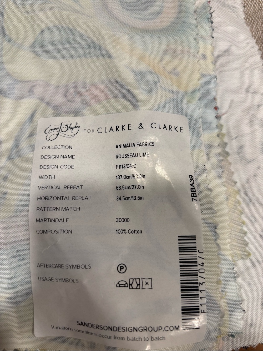 Emma J Shipley Fabric Samples Lot 28 - Picture 6 of 9